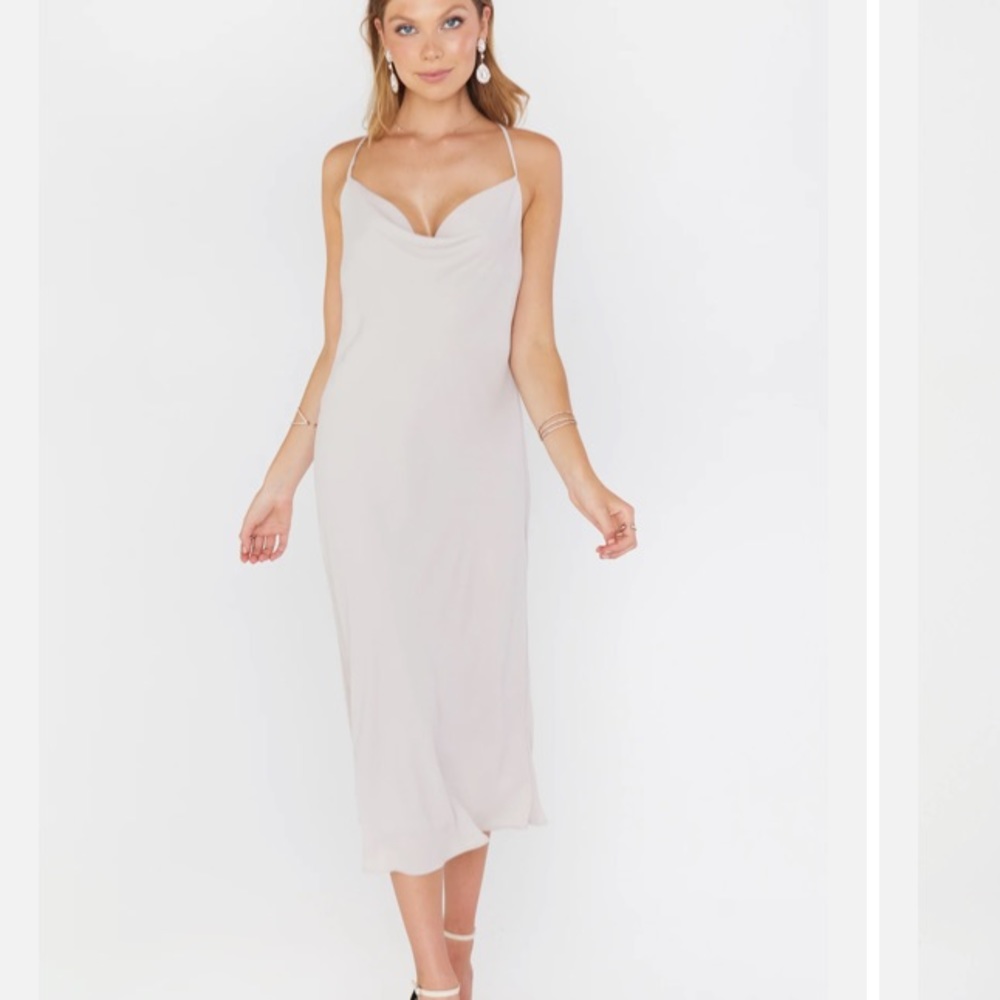 Show Me Your MuMu Verona Cowl Ivory Luxe Satin Dress Size Medium